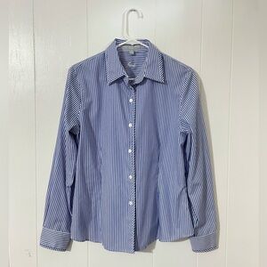 Blue Striped Women’s Button Up Shirt